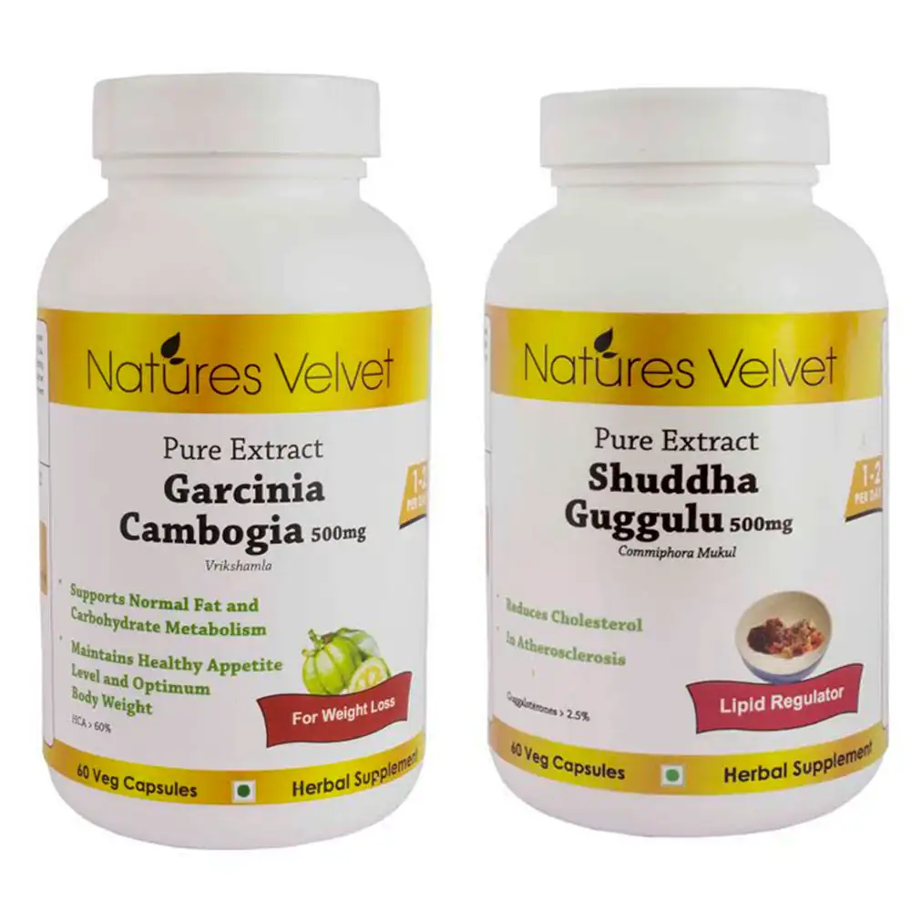 Natures Velvet Pure Extract Garcinia Cambogia + Guggulu (500mg),  120 veggie capsule(s)  Unflavoured