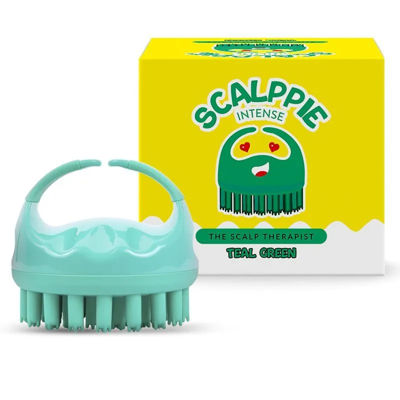 Scalppie Intense Hair Scalp Massager & Shampoo Brush - Teal Green - Prevents Hairfall & Dandruff