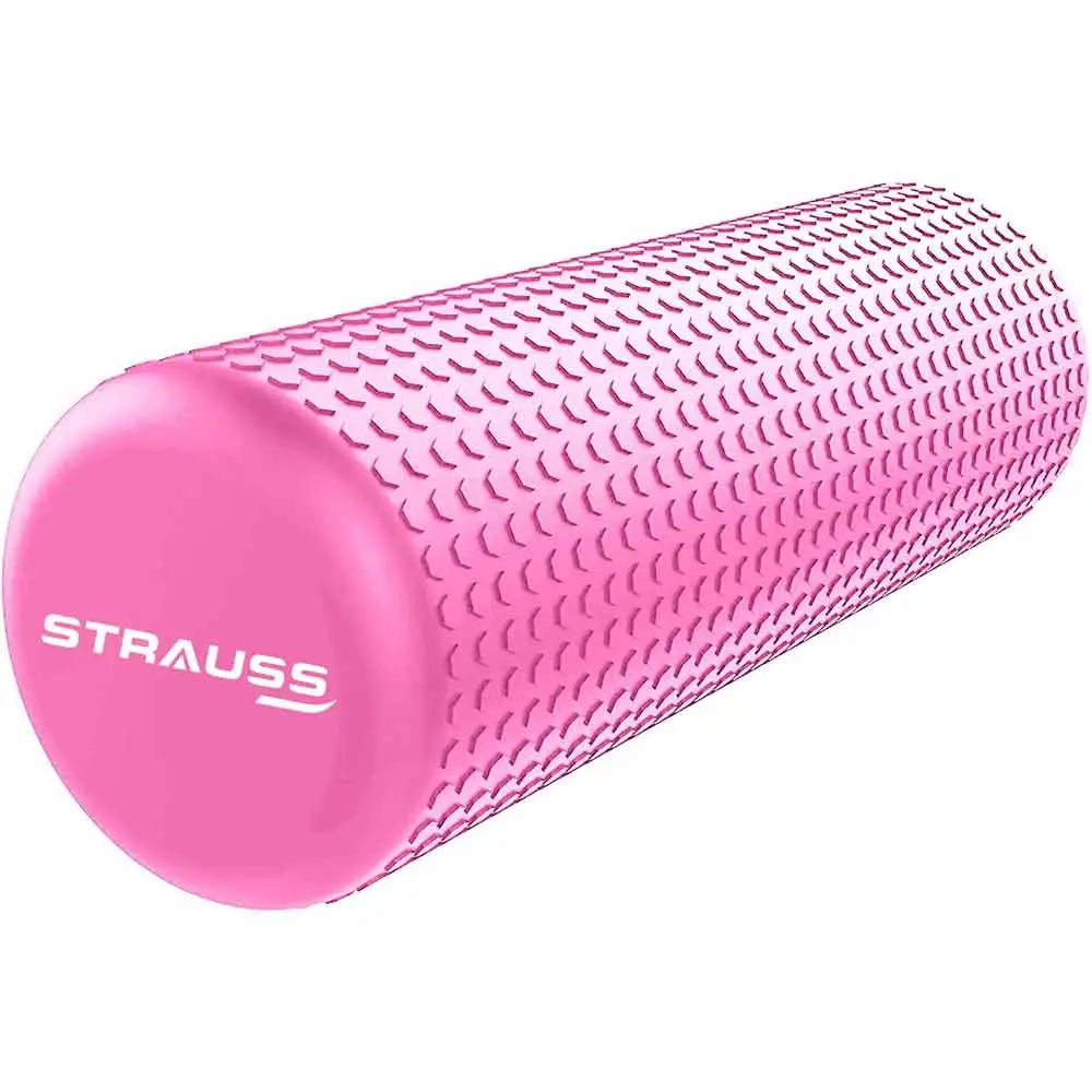 Strauss Standard Yoga Massage Eva Foam Roller,  Pink  30cm