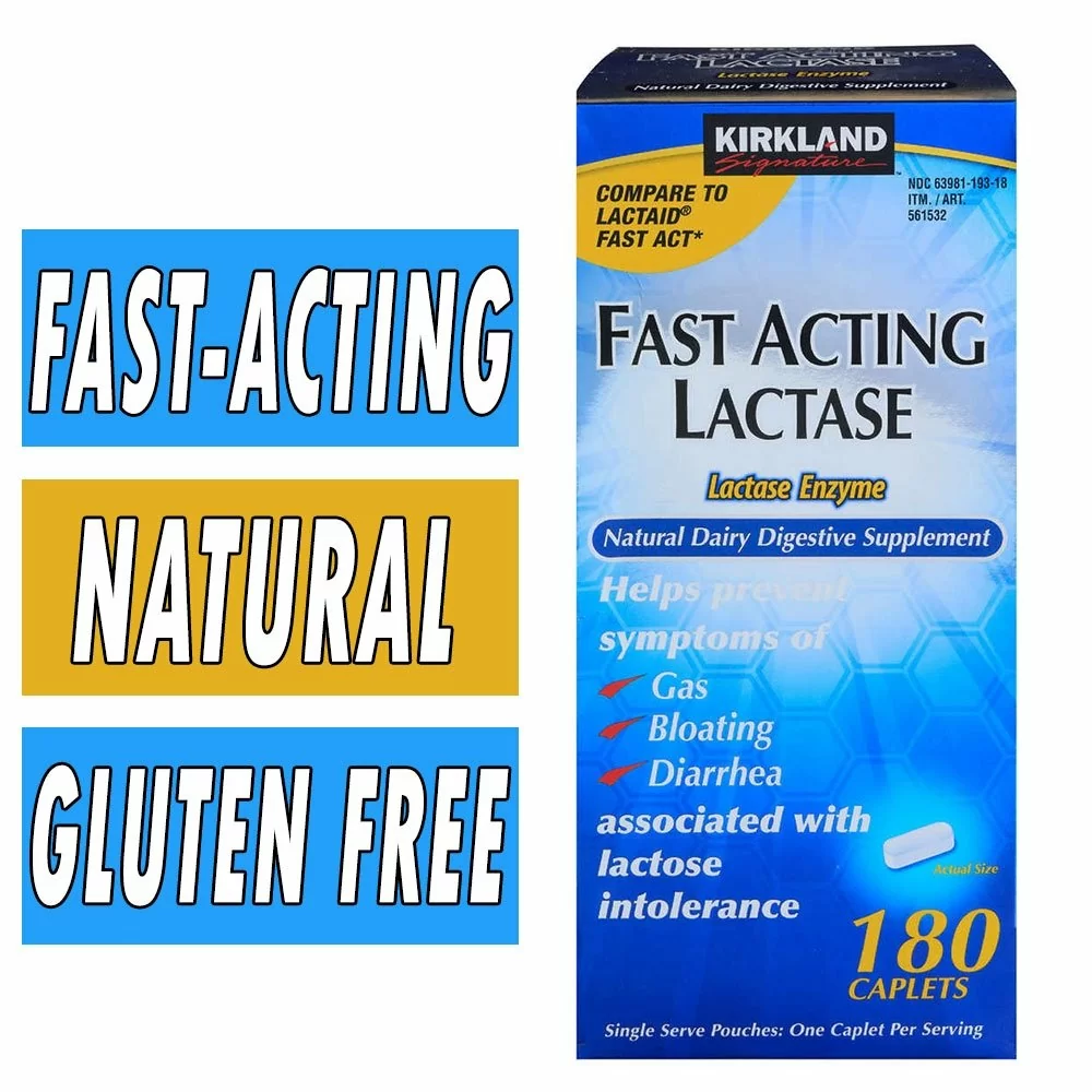 Kirkland Lactase - Fast Acting - 180 Caplets