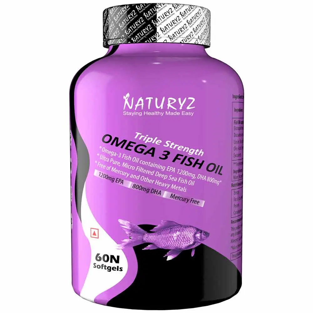 Naturyz Triple Strength Omega 3 Fish Oil,  60 softgels