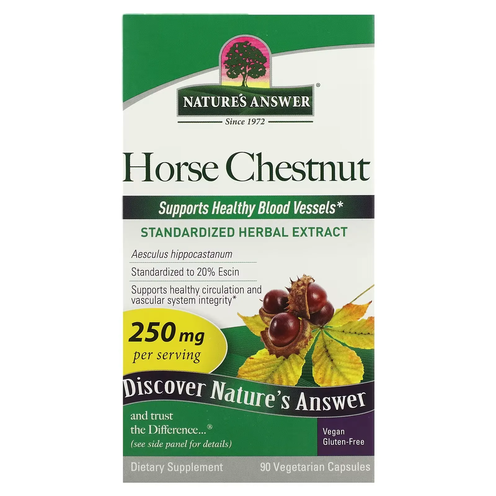 Horse Chestnut, 250 mg, 90 Vegetarian Capsules