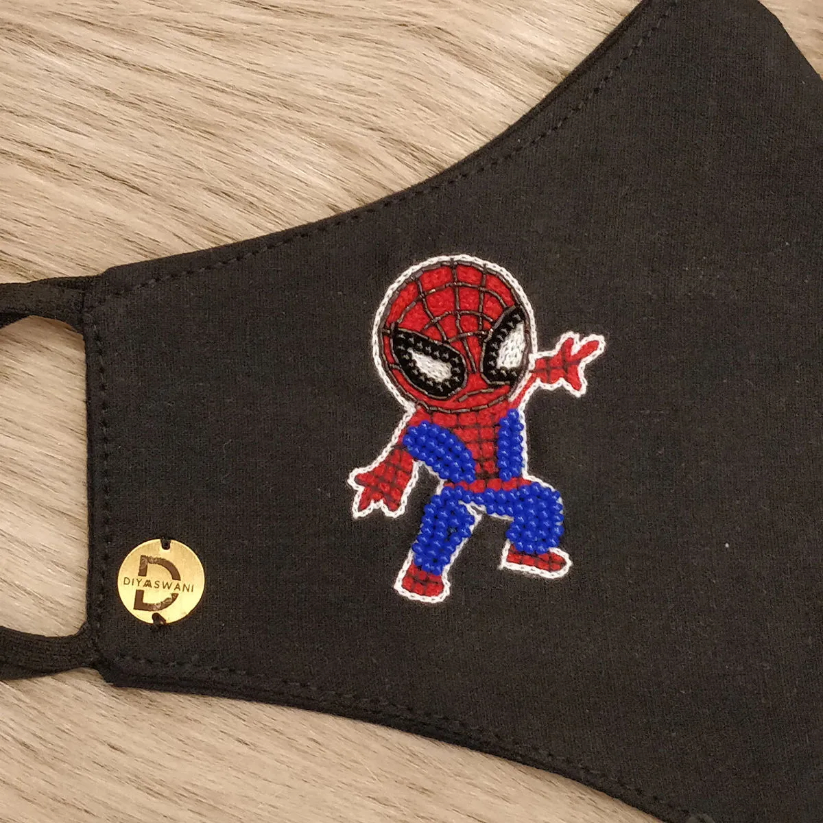 Diya Aswani Black Spider Man Mask