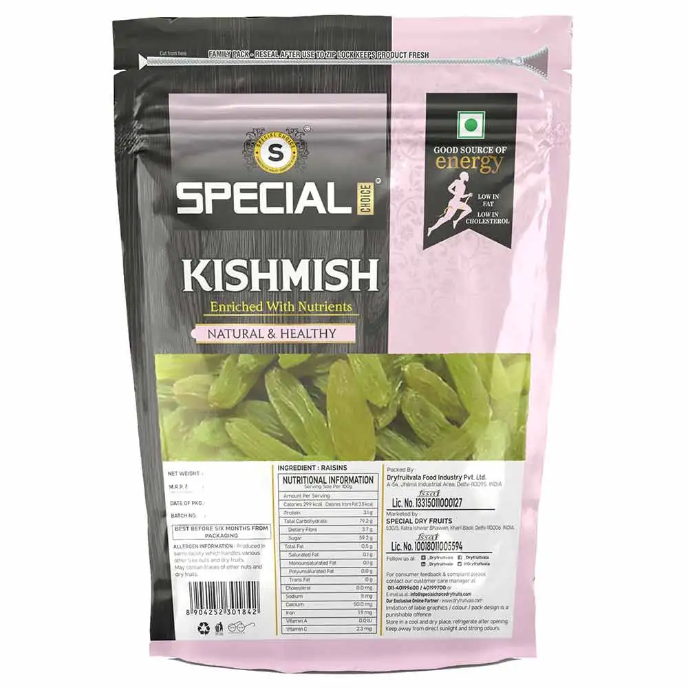 Special Choice Kishmish (Green Raisins),  250 g  Long