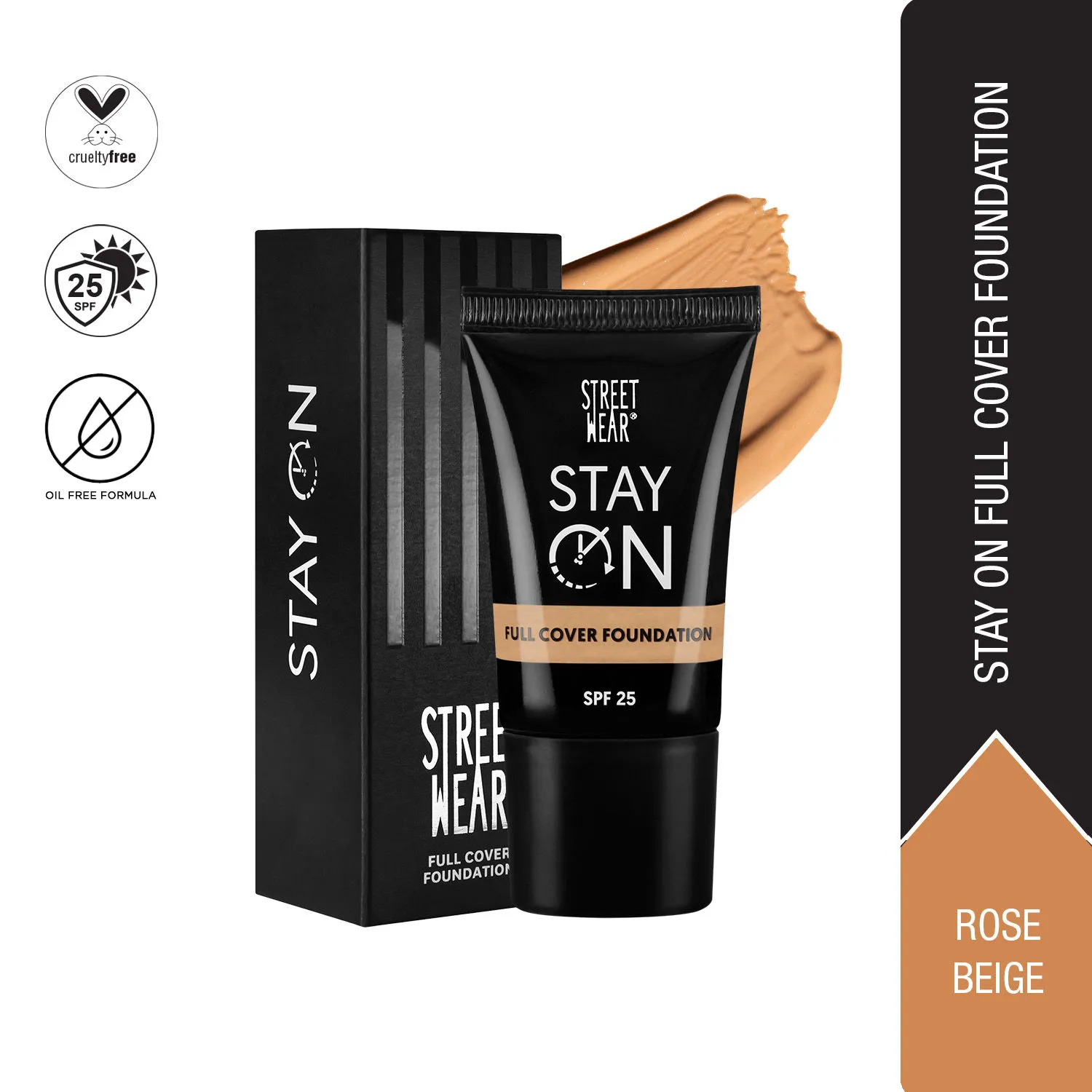 Street Wear Stay On Full Cover Foundation - Rose Beige