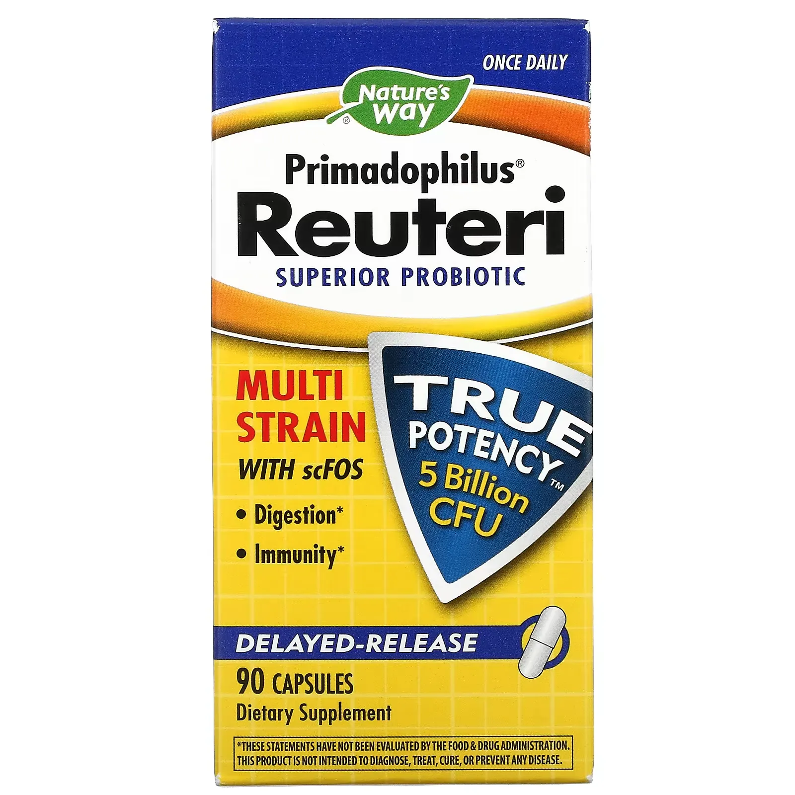 Primadophilus Reuteri, Superior Probiotic, 5 Billion CFU, 90 Capsules