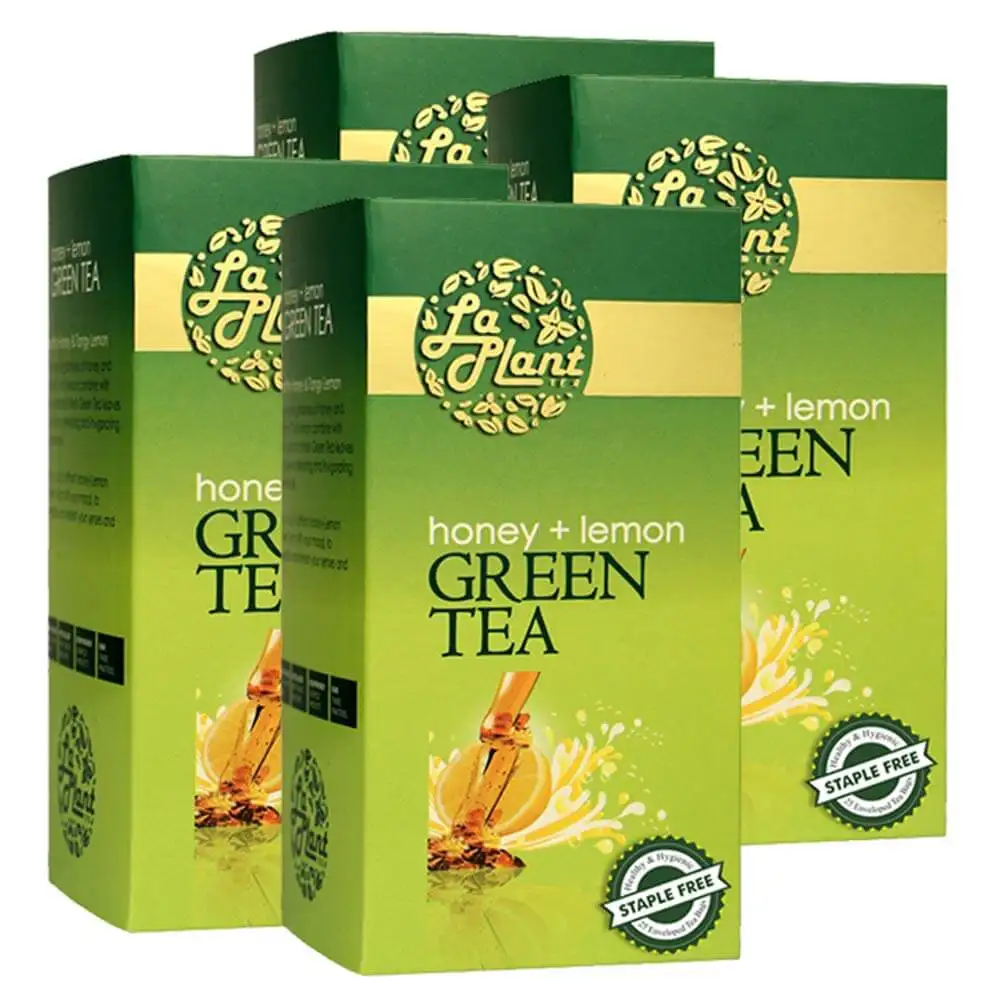 Laplant Green Tea,  25 Tea Bag(s)  Honey & Lemon (Pack of 4)