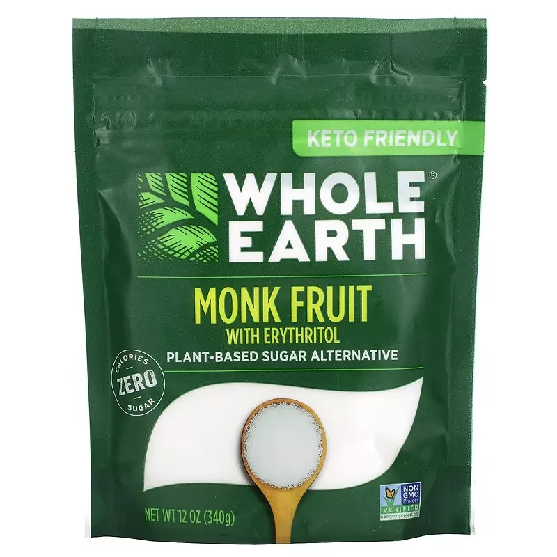 Plant-Based Sugar Alternative, Monk Fruit with Erythritol, 12 oz (340 g)