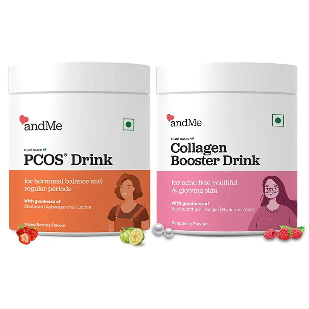 andMe PCOS and Collagen Booster Drink Combo,  2 Piece(s)/Pack  Mixed Berries & Raspberry