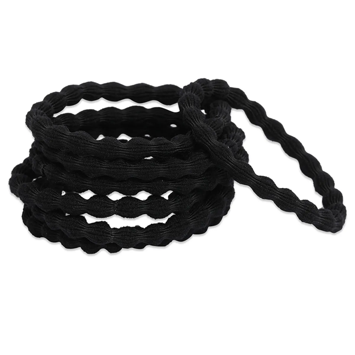 Toniq Set Of 7 Classic Black Every Day Rubberband For Women - Osxxih99