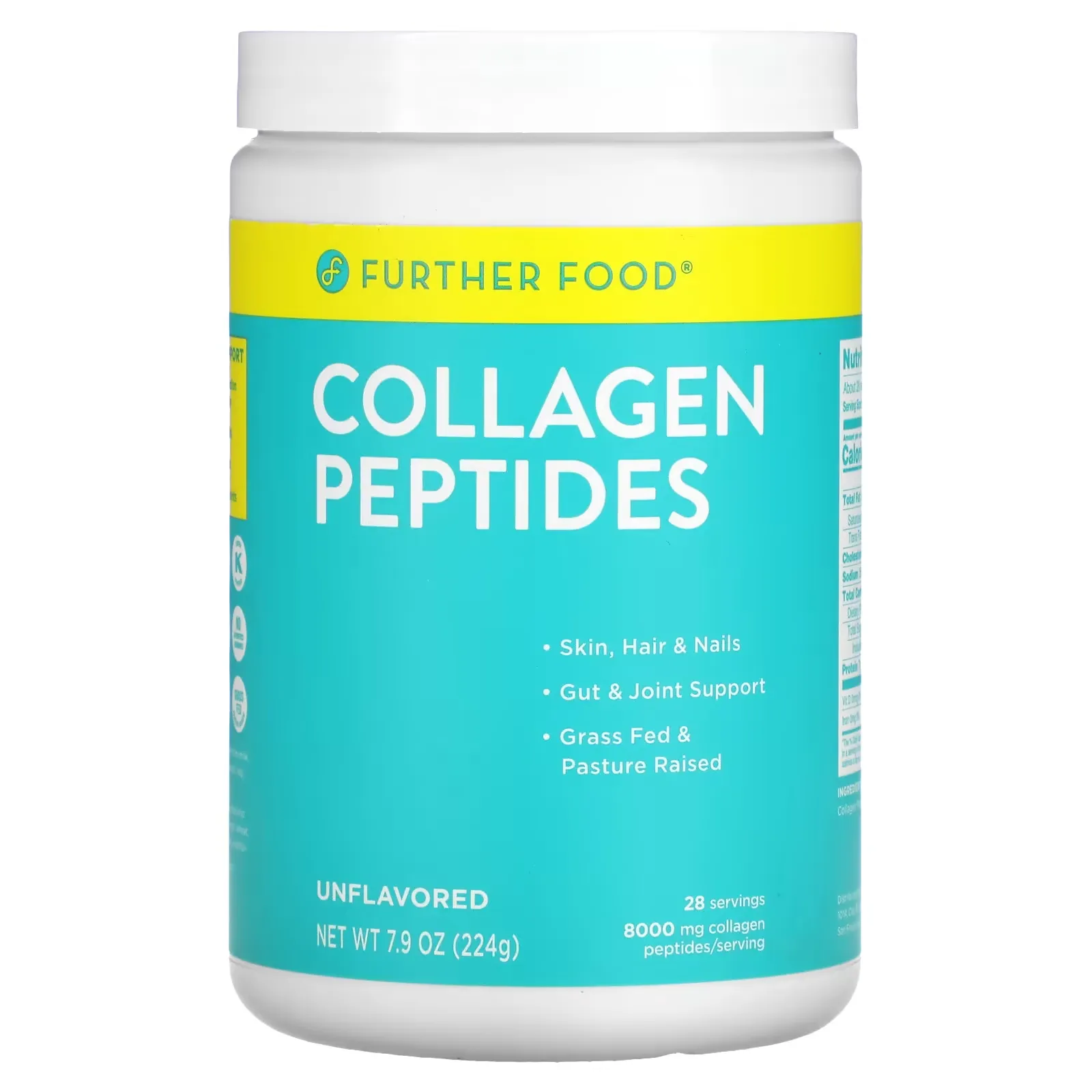 Collagen Peptides, Unflavored, 8,000 mg, 7.9 oz (224 g)