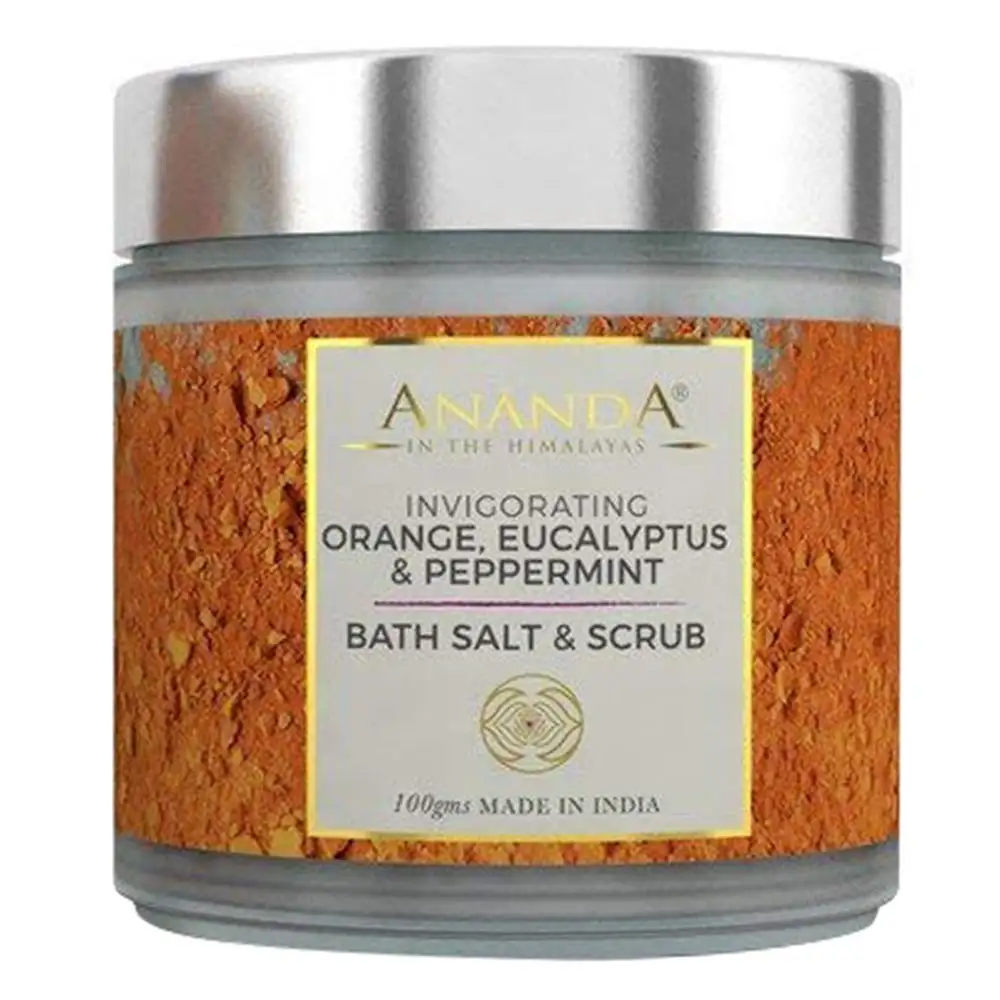 Ananda Invigorating Body Scrub and Bath Salt,  100 g  Orange , Peppermint & Eucalyptus