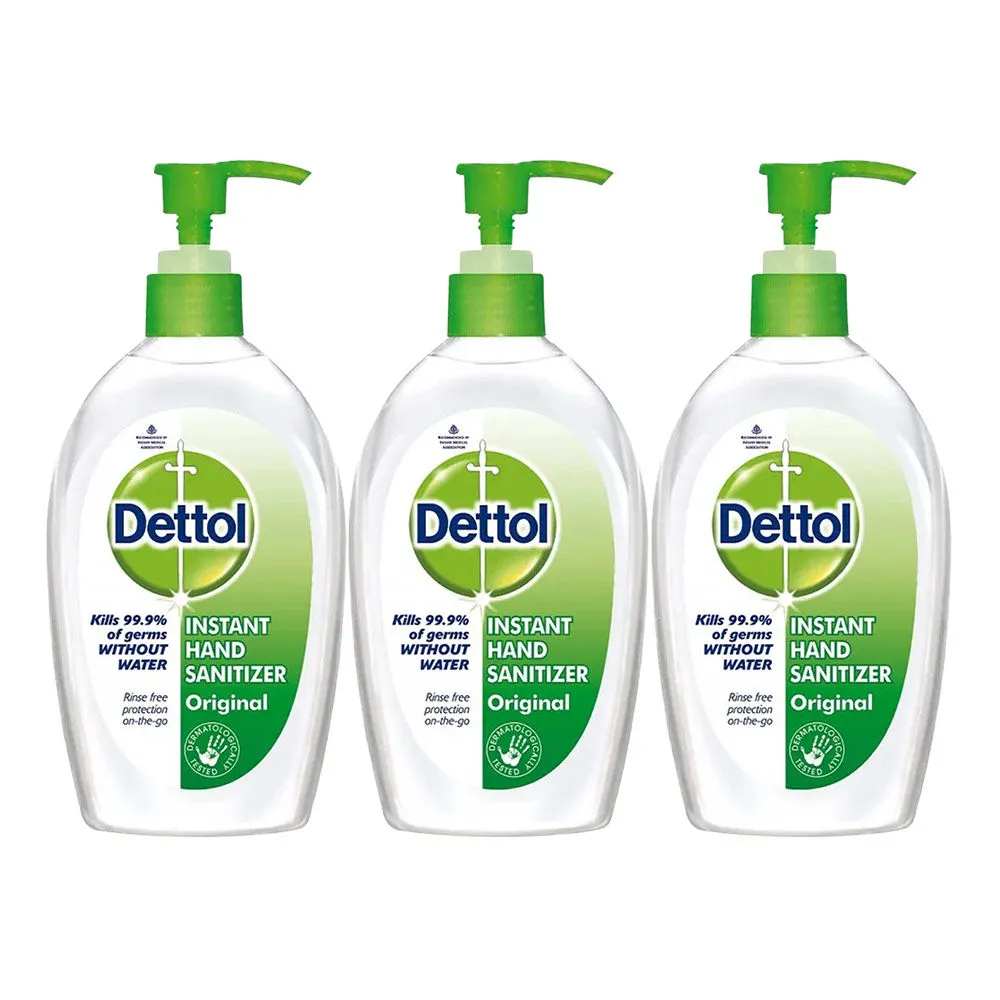 Dettol Original Alcohol Based Hand Sanitizer Pump (Pack of 3)