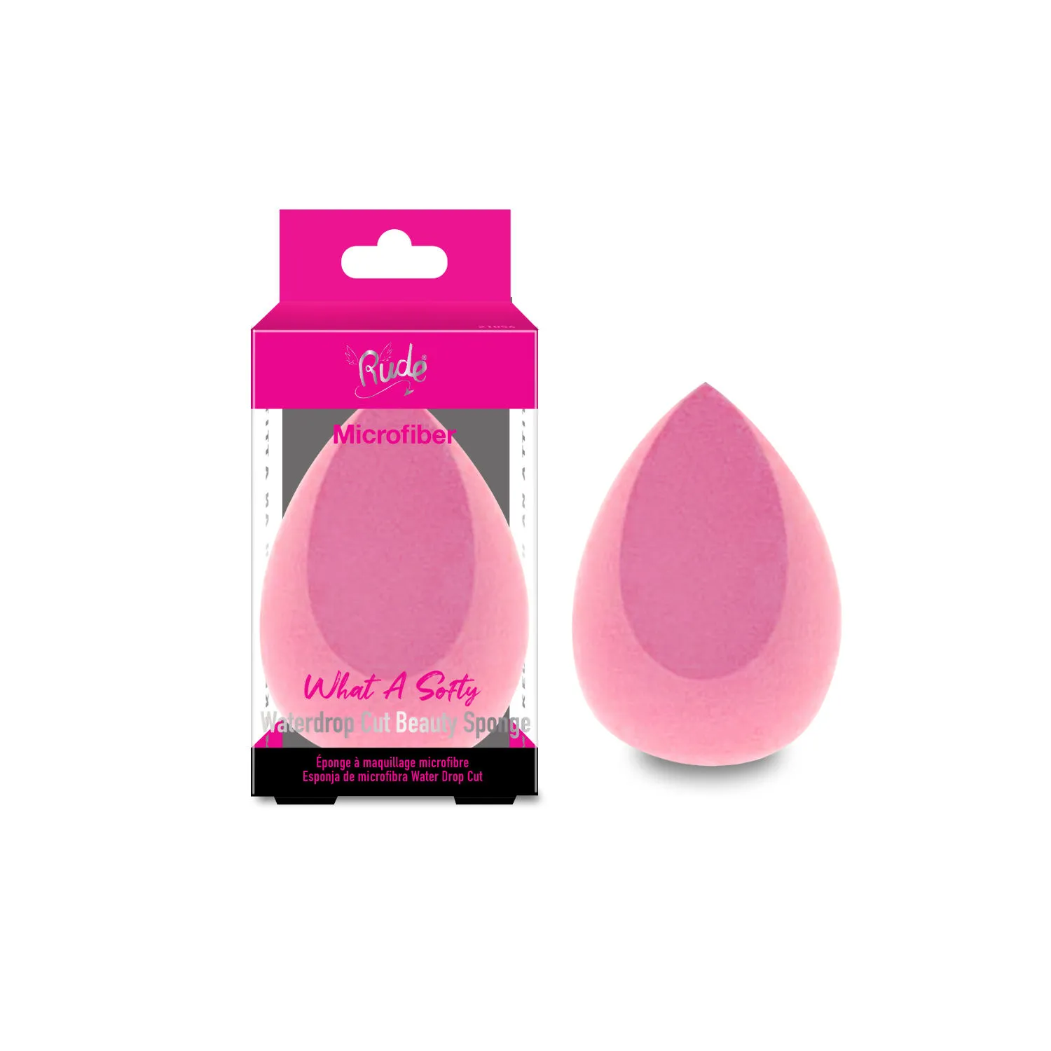 Rude Cosmetics What A Softy Microfiber Waterdrop Cut Beauty Sponge