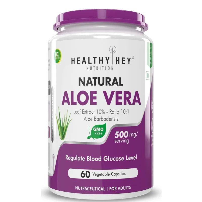 HealthyHey Nutrition Aloe Vera Extract - Natural & Vegan Veg Capsules