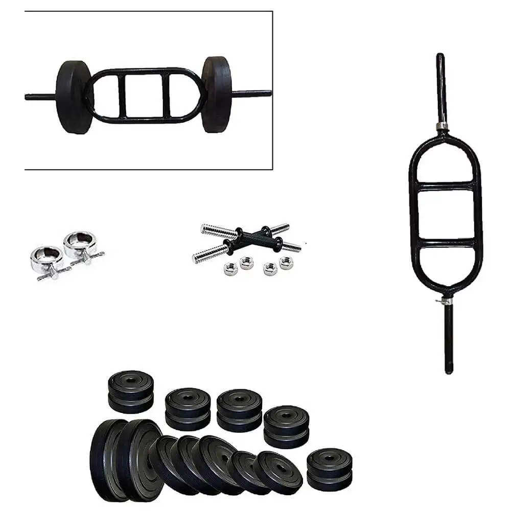 Body Maxx Weight Lifting Home Gym Dumbells Bars Plus Triceps Egg Bar 30 Kg