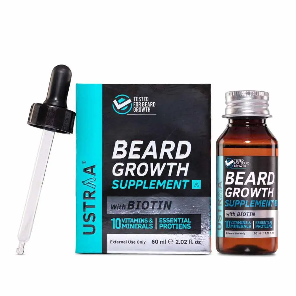 Ustraa Beard Growth Supplement,  60 ml  with Biotin