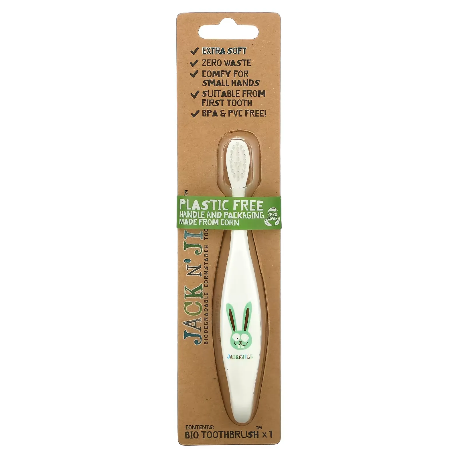 Bio Toothbrush, Extra Soft, Bunny, 1 Toothbrush