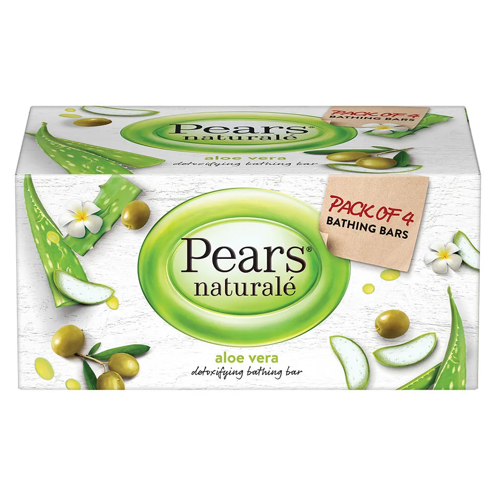 Pears Naturale Aloe Vera Detoxifying Bathing Bar (Pack Of 4)