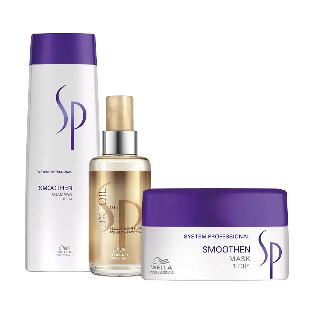 Sp Smoothen Shampoo, Mask and Hair Oil Combo for Unruly Hair