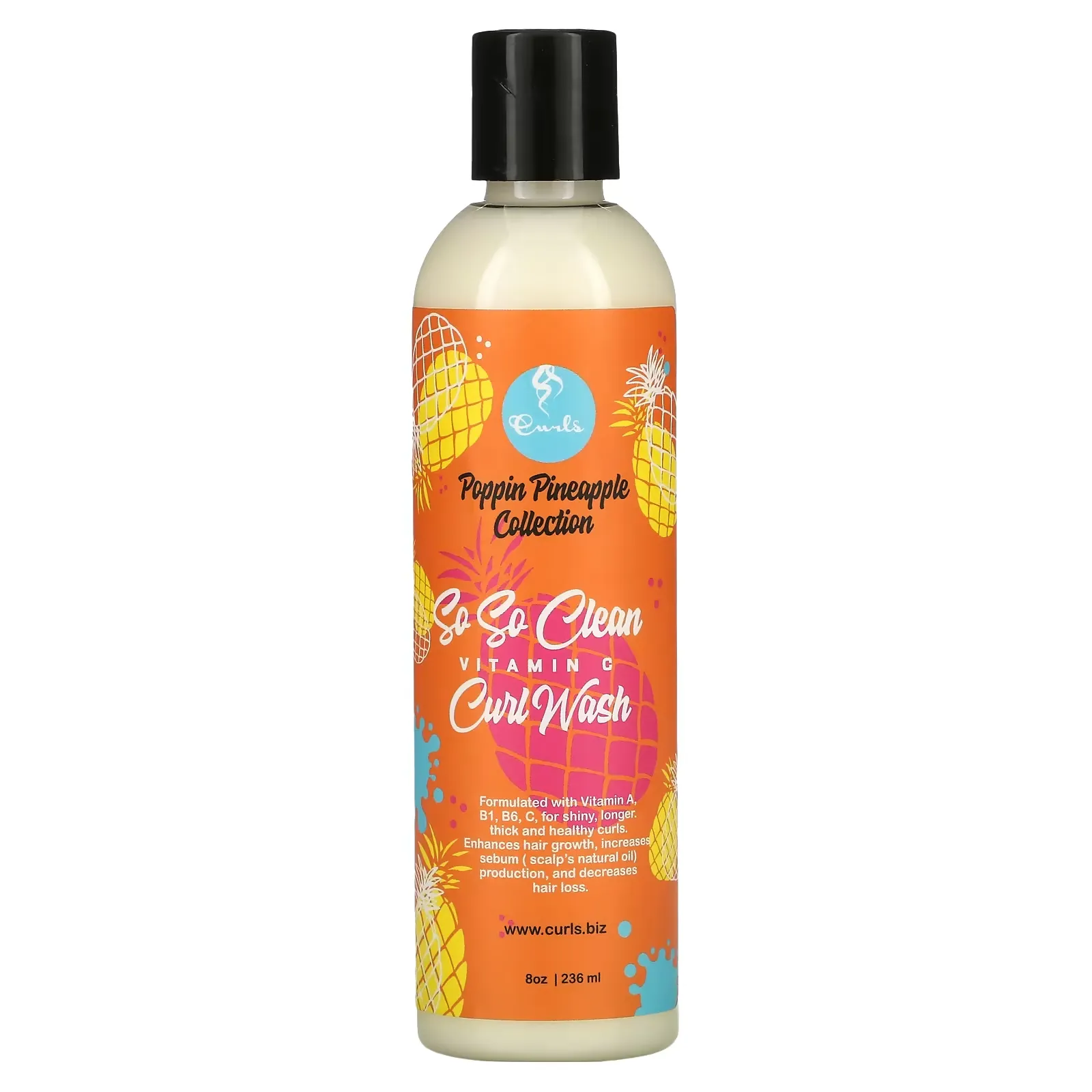 Poppin Pineapple Collection, So So Clean, Vitamin C, Curl Wash, 8 oz (236 ml)