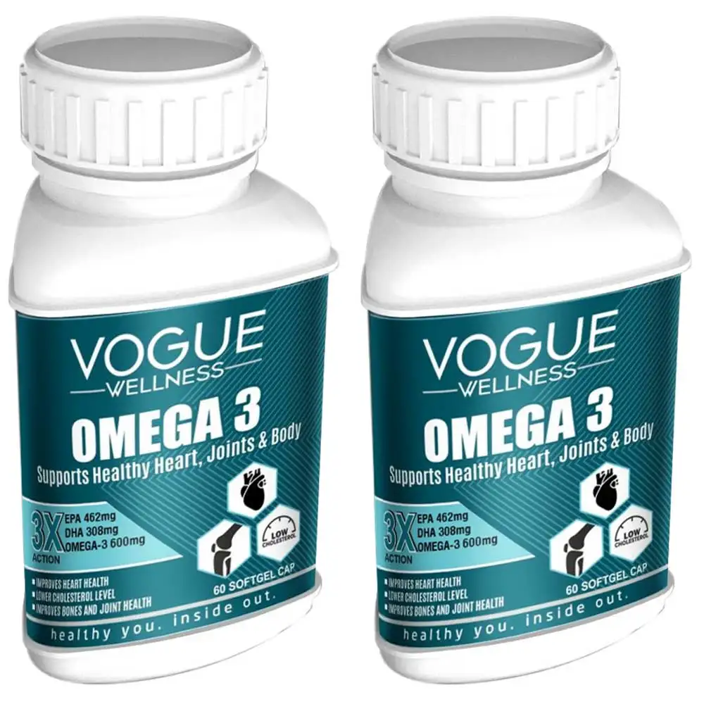 Vogue Wellness Omega 3 - Pack of 2,  60 softgels