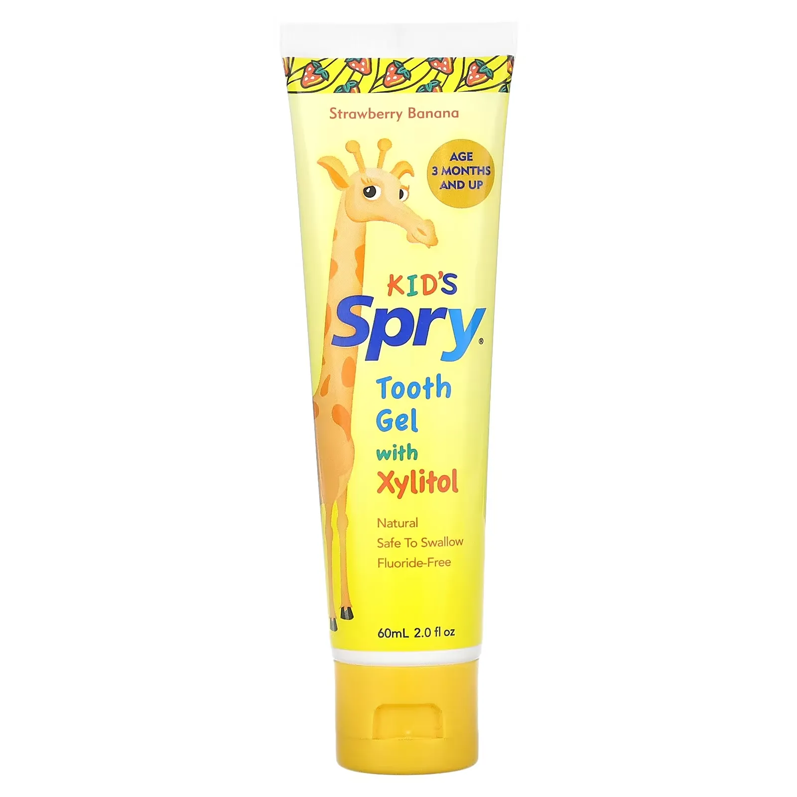 Kid's Spry Tooth Gel with Xylitol, Strawberry Banana, 2.0 fl oz (60 ml)