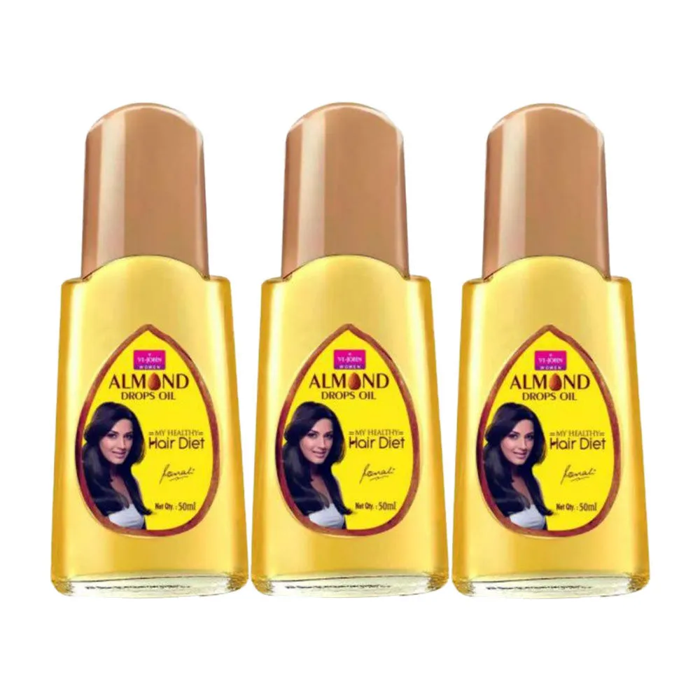 VI-JOHN Almond Hair Oil - Pack of 3