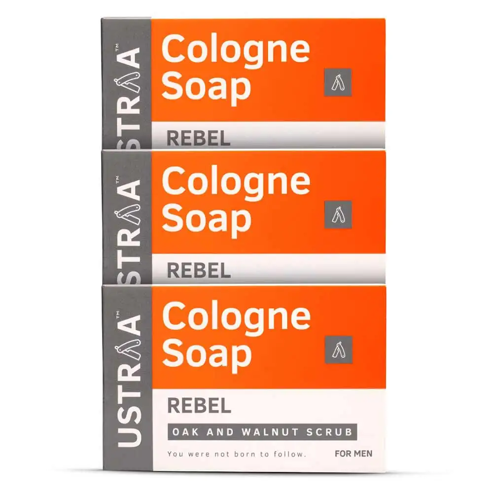 Ustraa Cologne Soap Rebel (Pack of 3),  125 g  for Men