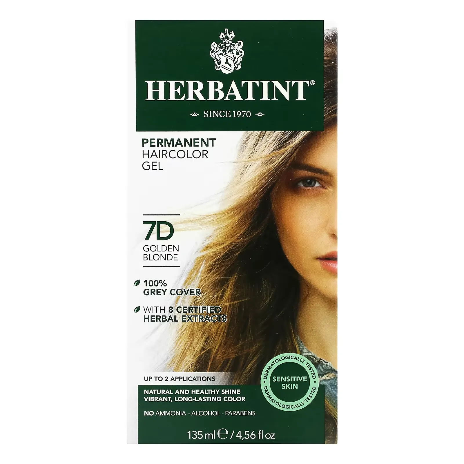 Permanent Haircolor Gel, 7D Golden Blonde, 4.56 fl oz (135 ml)