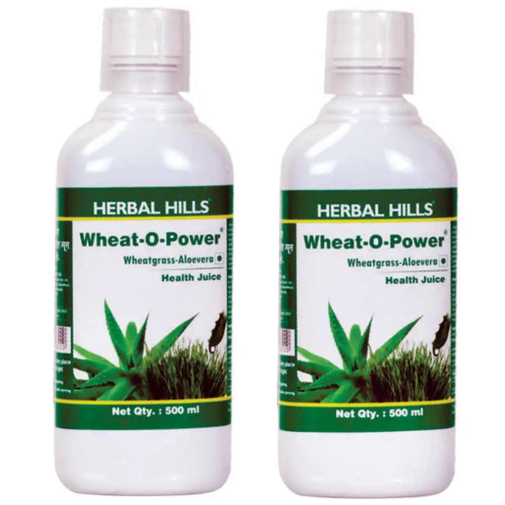 Herbal Hills Wheat-O-Power Health Juice (Combo),  Wheatgrass Aloevera  0.5 L