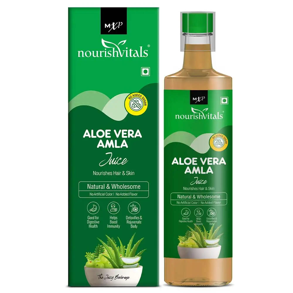 NourishVitals Aloe Vera Amla Juice,  Unflavoured  500 ml