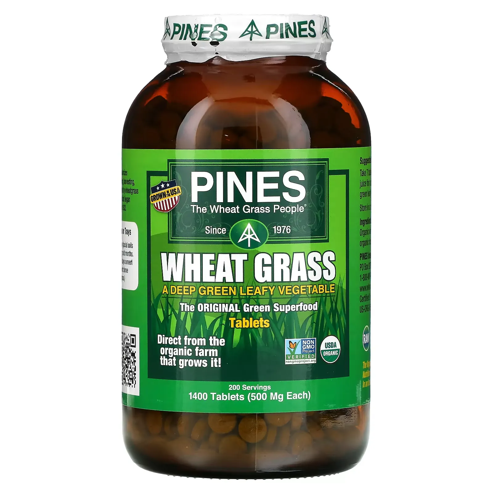 Wheat Grass, 500 mg, 1,400 Tablets