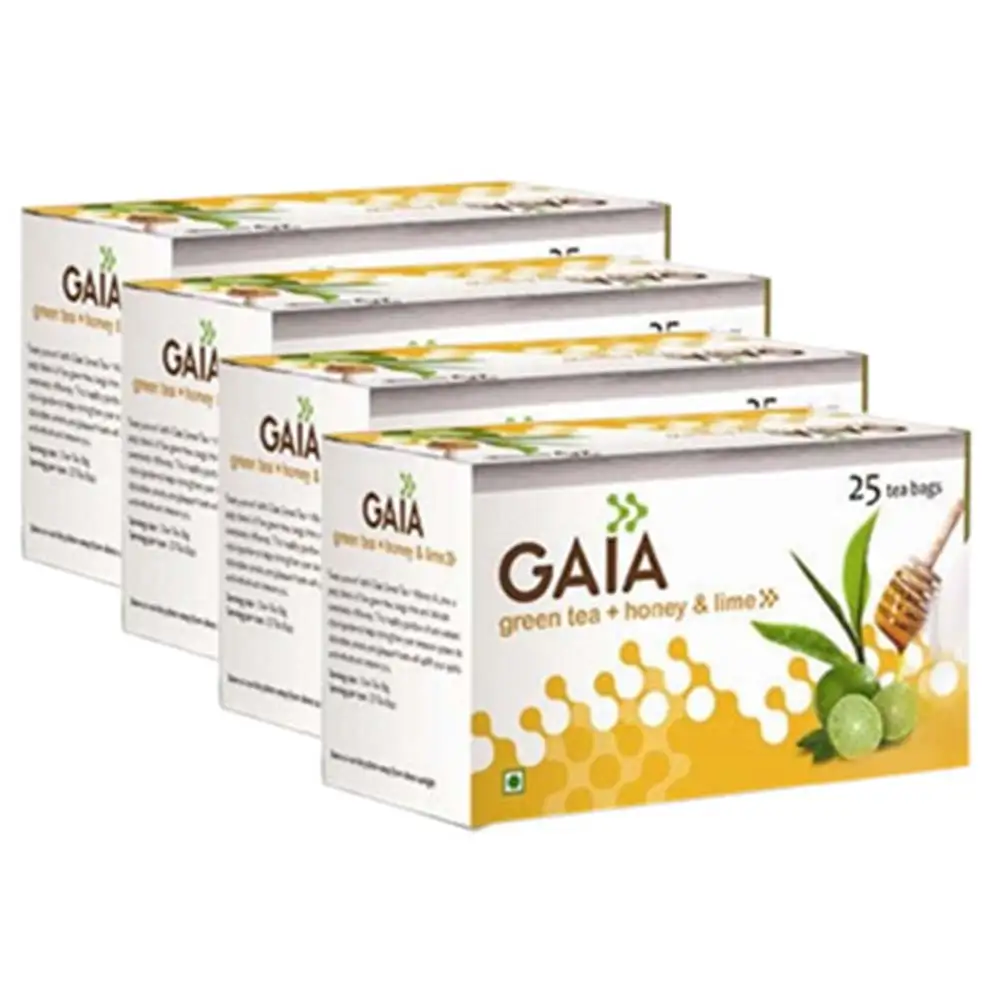 GAIA Green Tea( Honey & Lime) (Pack of 4),  25 Piece(s)/Pack  Honey & Lime