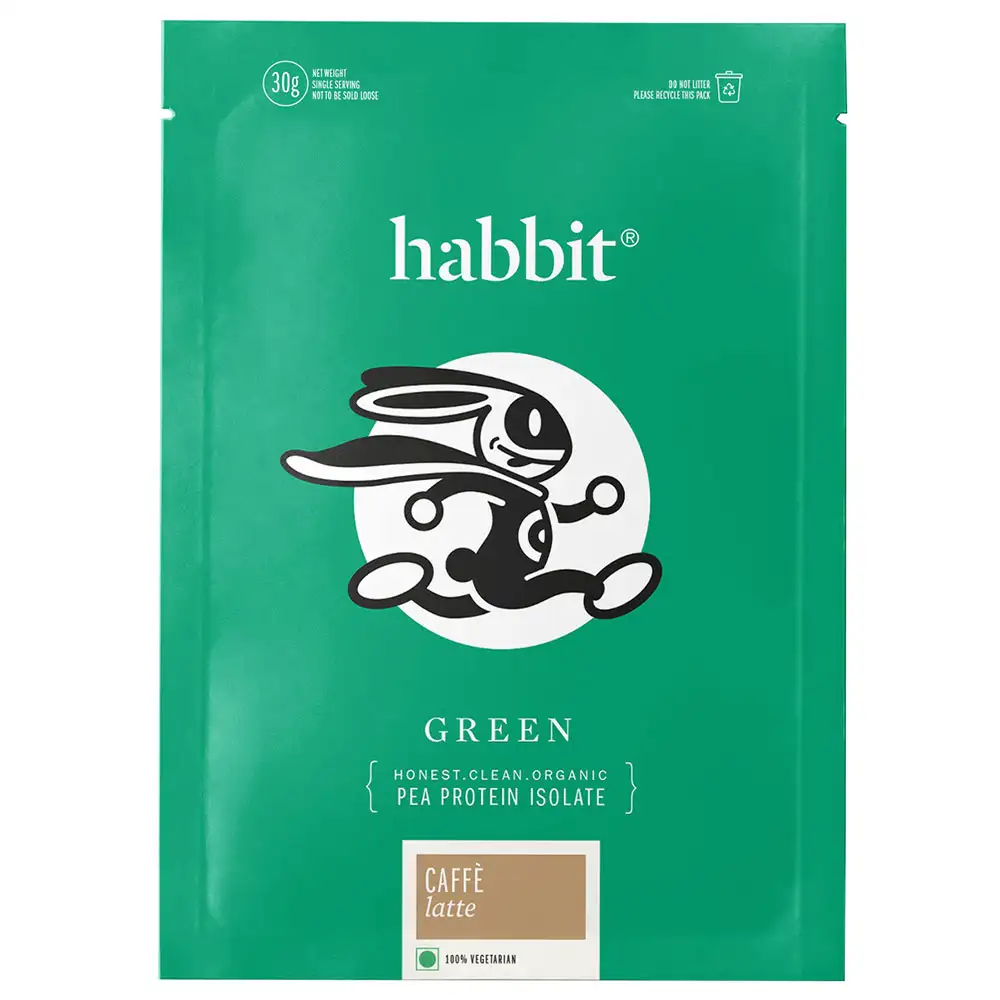 Habbit Green Pea Protein Isolate,  1.98 lb  30 Servings, Cafe Latte