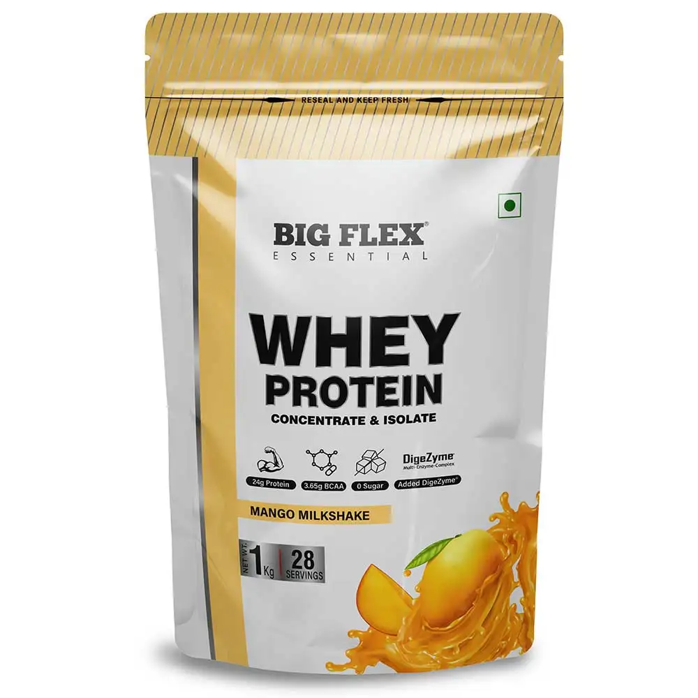 Big Flex Essential Whey Protein Concentrate & Isolate,  2.2 lb  Mango Milkshake