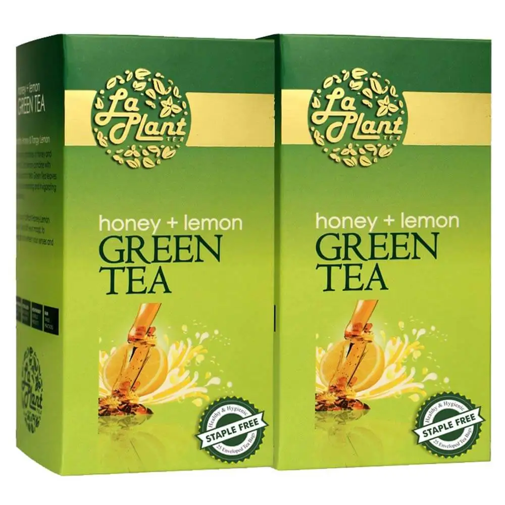 Laplant Green Tea,  25 Tea Bag(s)  Honey & Lemon (Pack of 2)