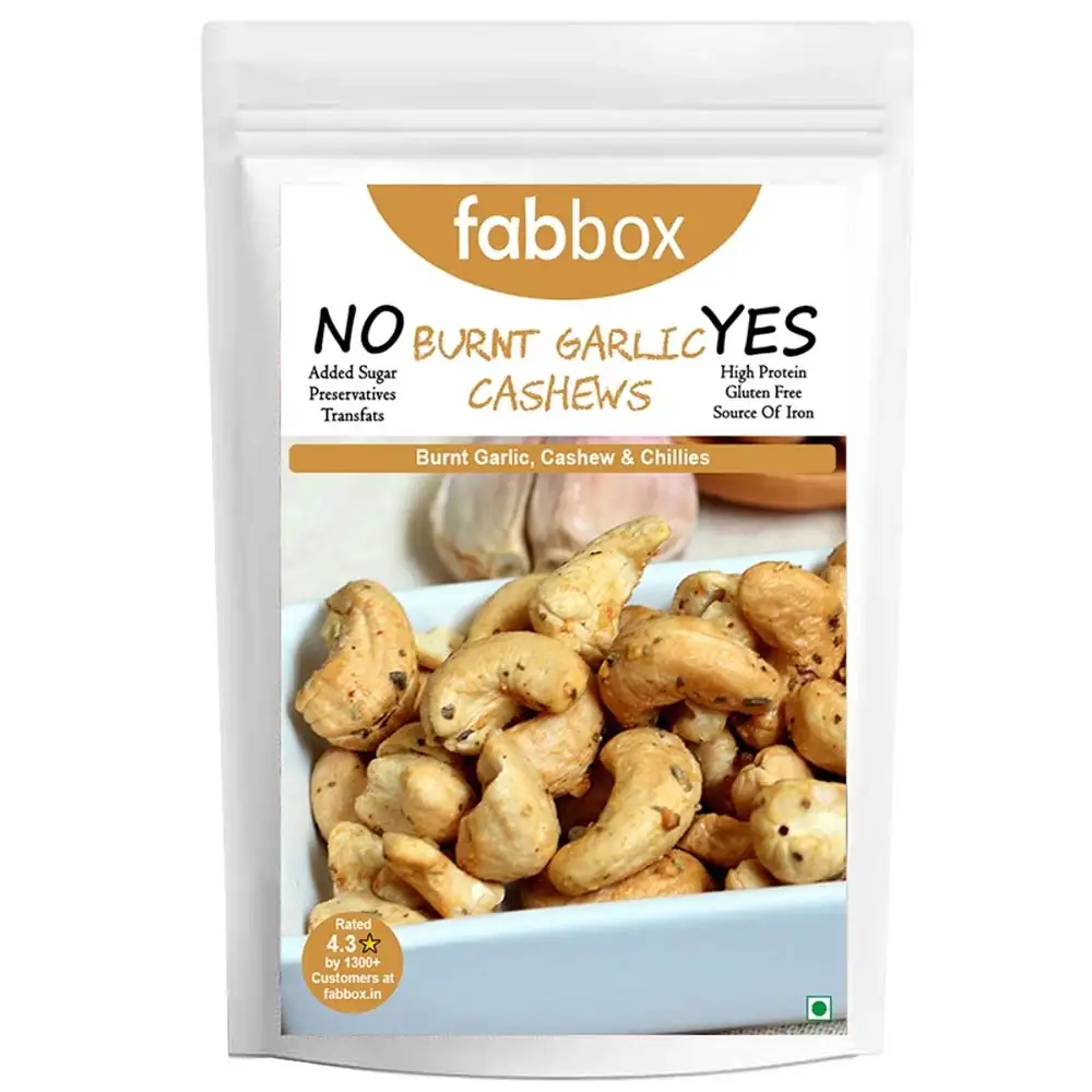 Fabbox Burnt Garlic Cashews,  140 g  Unflavoured