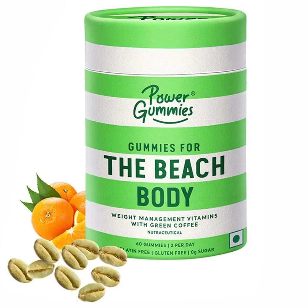 Power Gummies The Beach Body with Green Coffee,  60 gummies  Orange Twist