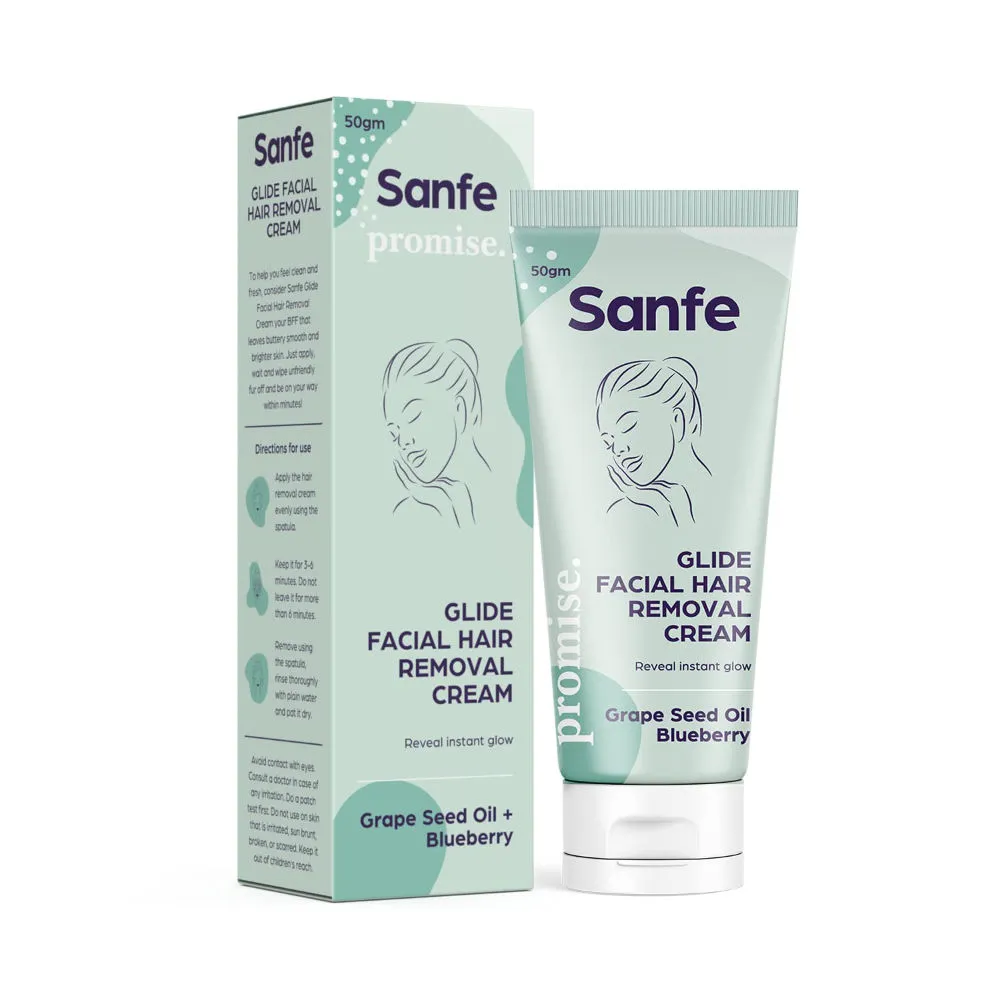 Sanfe Promise Glide Facial Hair Removal Cream Removes Facial Hair & Slows Hair Regrowth