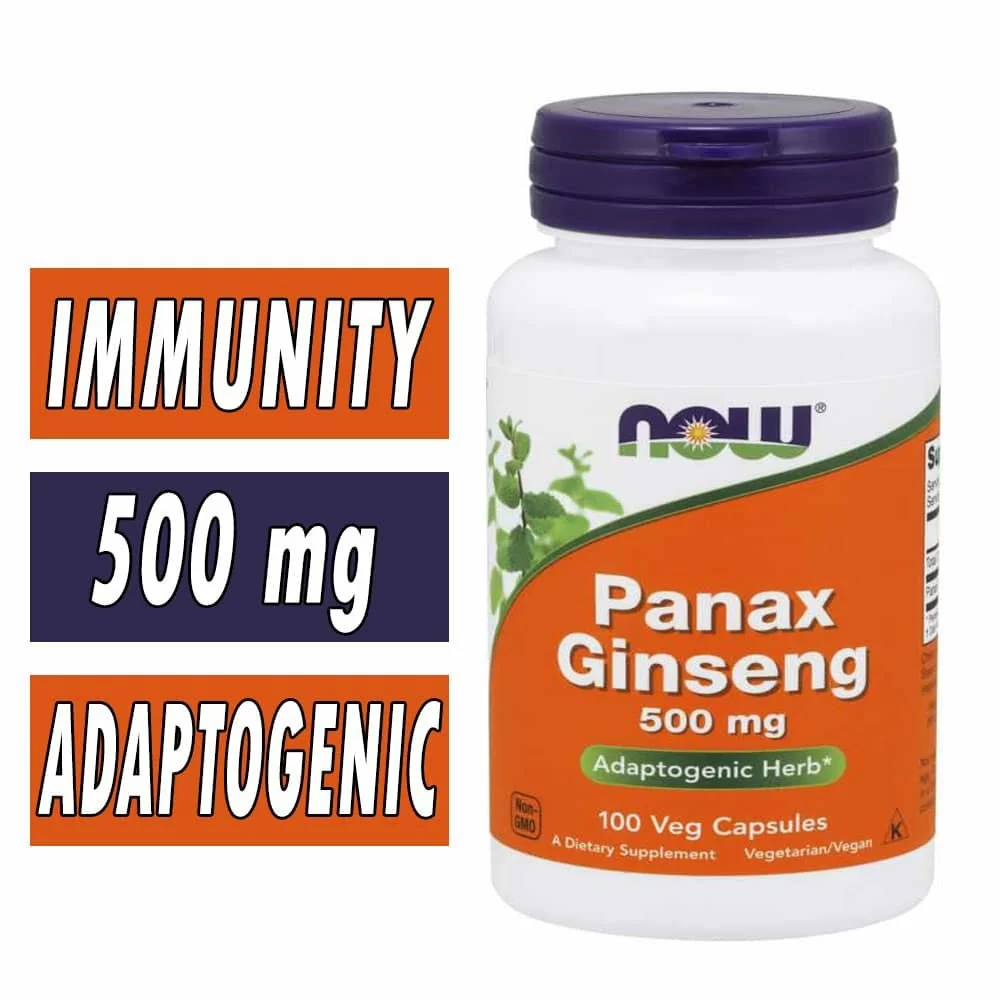 NOW Panax Ginseng - 500 mg - 100 Veg Capsules