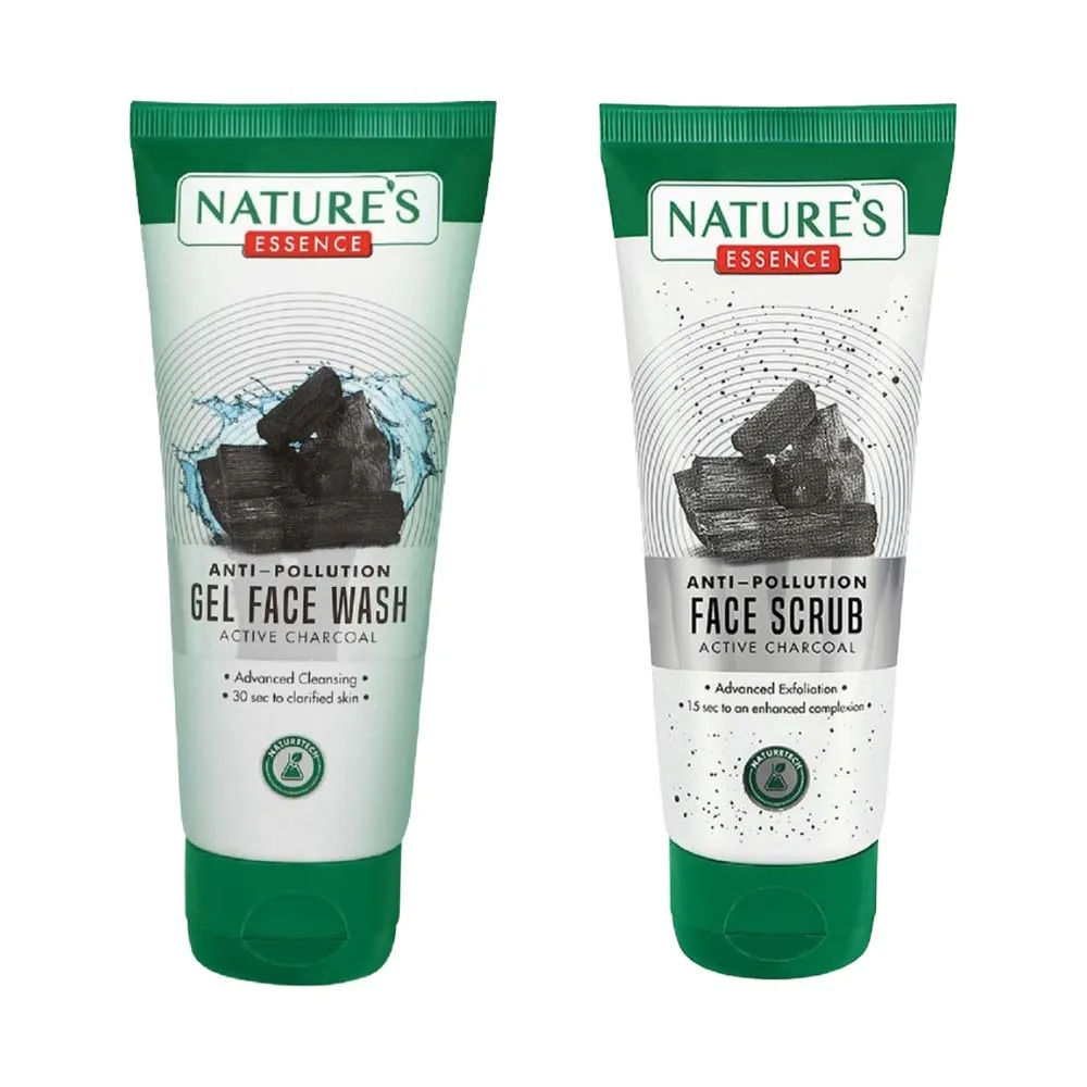 Nature's Essence Anti-pollution Gel Face Wash Active Charcoal & Scrub