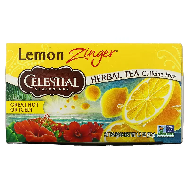 Herbal Tea, Lemon Zinger, Caffeine Free, 20 Tea Bags, 1.7 oz (47 g)