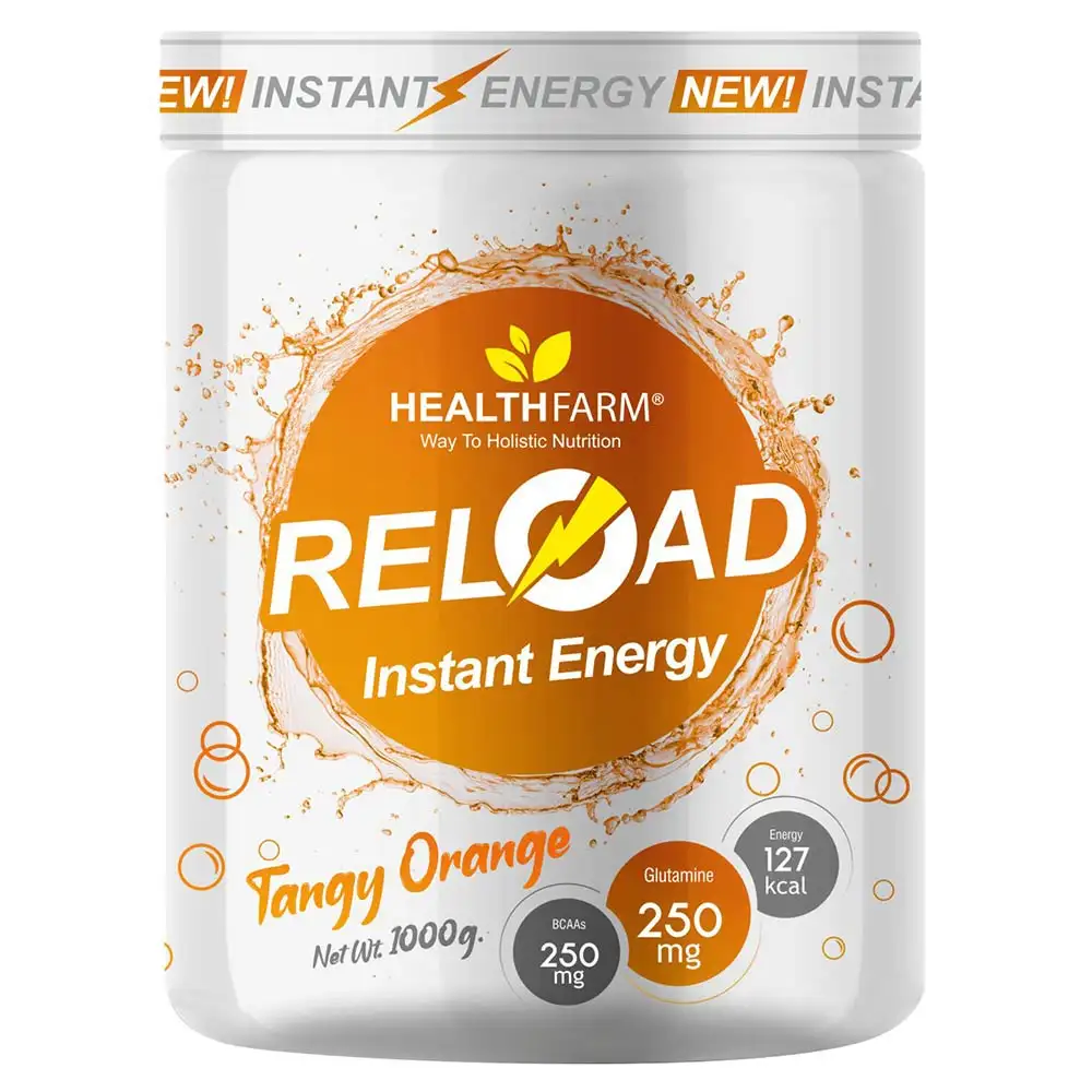 Healthfarm Elite Series Reload Instant Energy,  1 kg  Tangy Orange