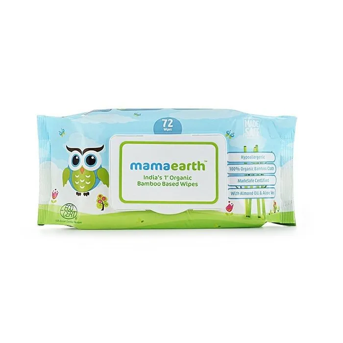 Mamaearth India's First Organic Bamboo Based Baby Wipes - 72 Wipes