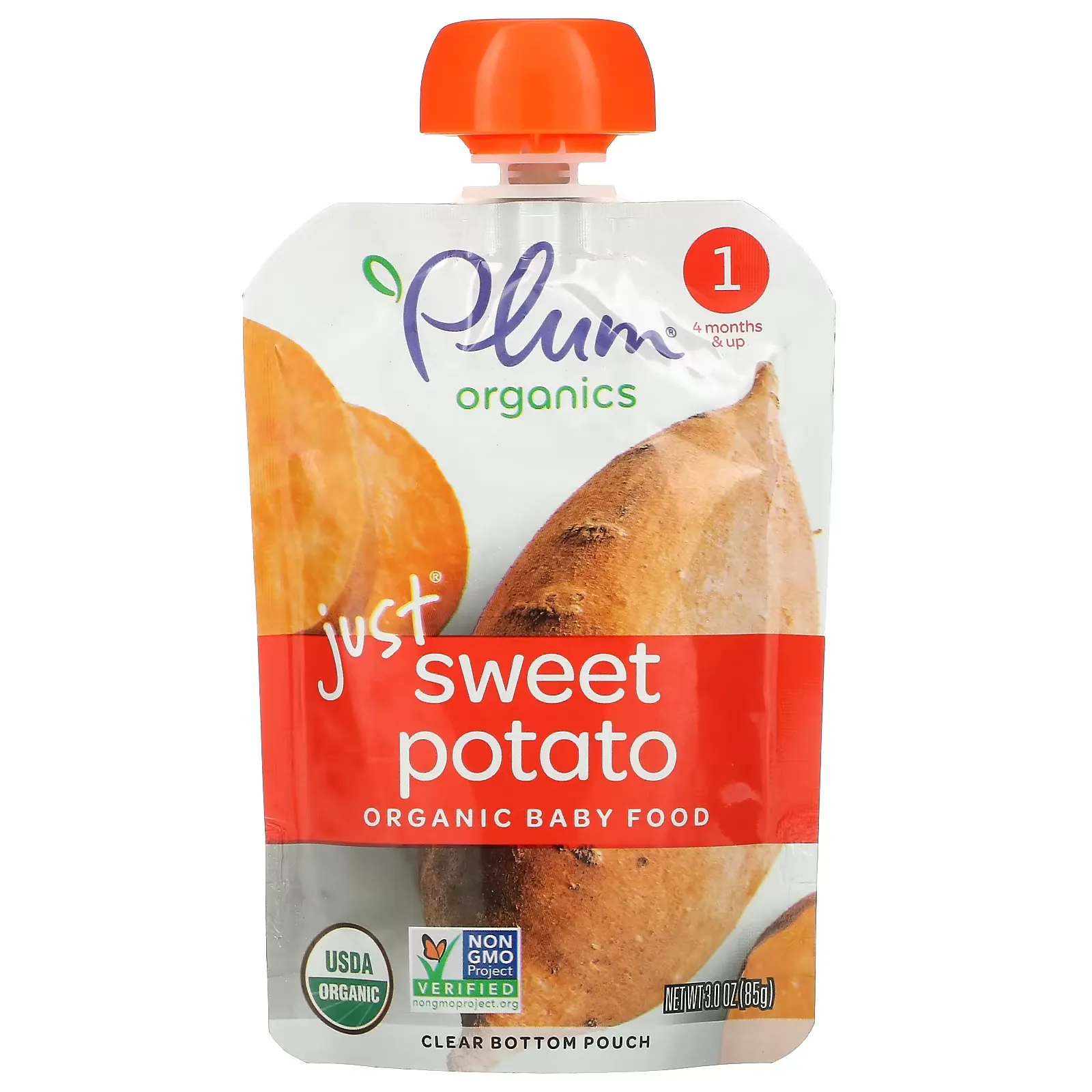 Organic Baby Food, 4 Months & Up, Just Sweet Potato, 3 oz (85 g)