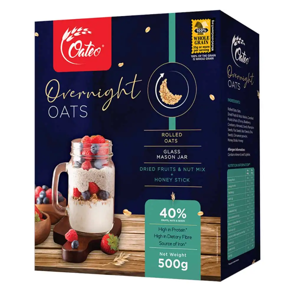 Oateo Overnight Oats,  500 g  Unflavoured