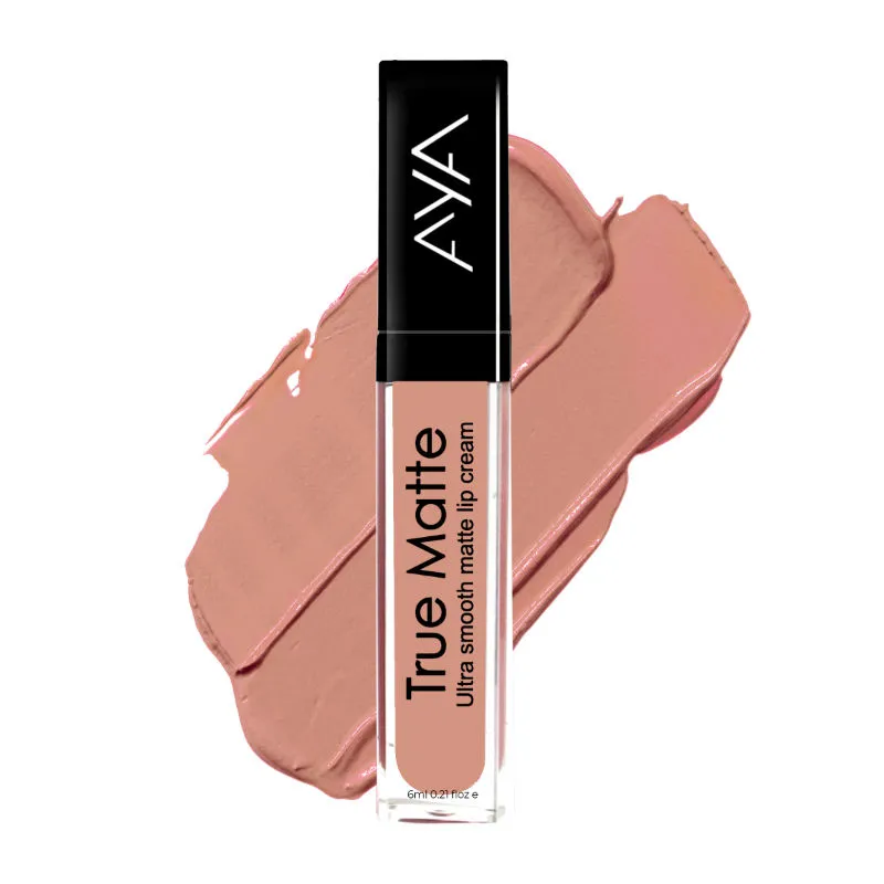 AYA True Matte Liquid Lipstick, Ultra Smooth Matte Lip Cream, 03 Brown Nude