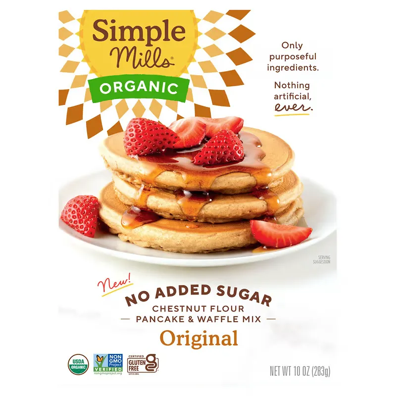 Organic Chestnut Flour Pancake & Waffle Mix, Original, No Added Sugar, 10 oz (283 g)