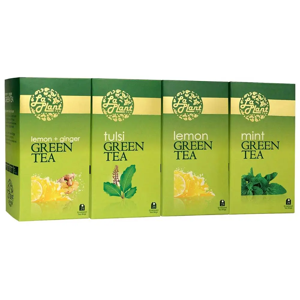 Laplant Green Tea Pack,  100 Piece(s)/Pack  Combo 6 (Lemon, Tulsi, Mint & Lemon-Ginger)